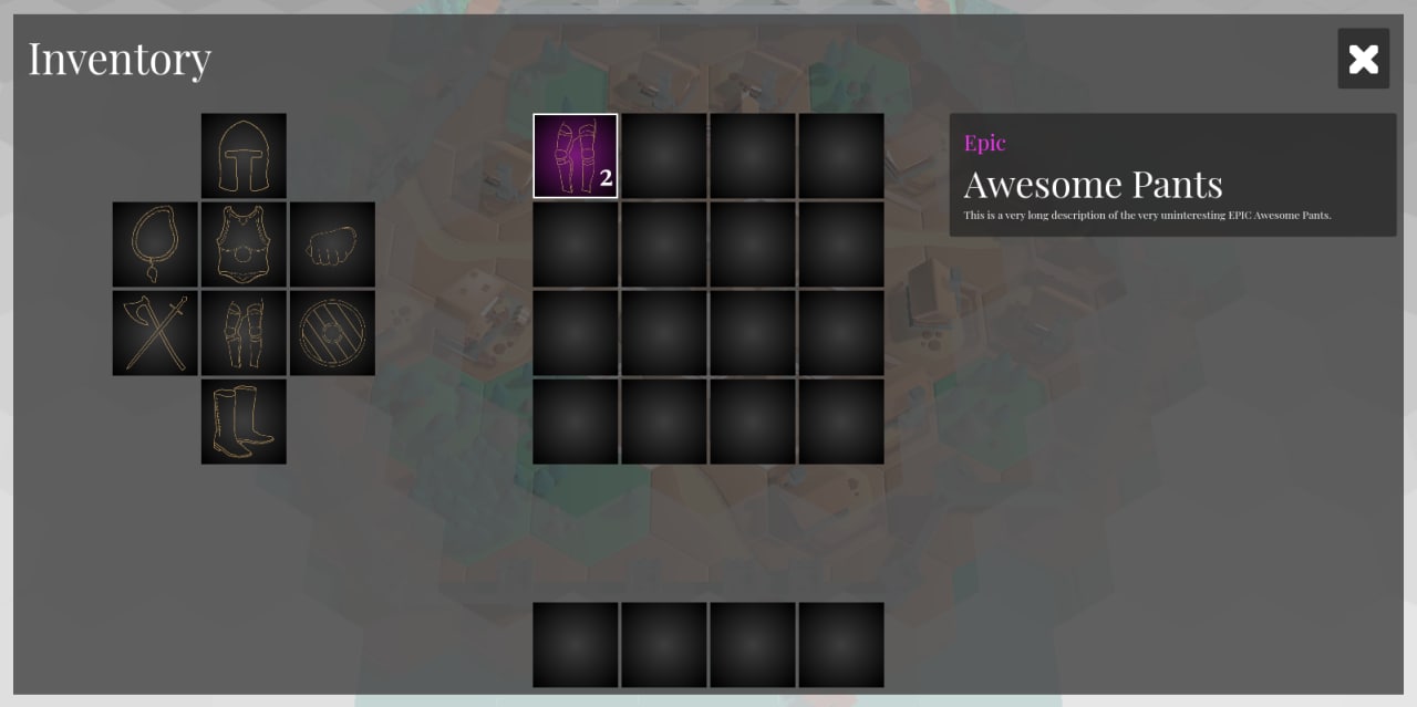 Inventory panel from the game, as described above